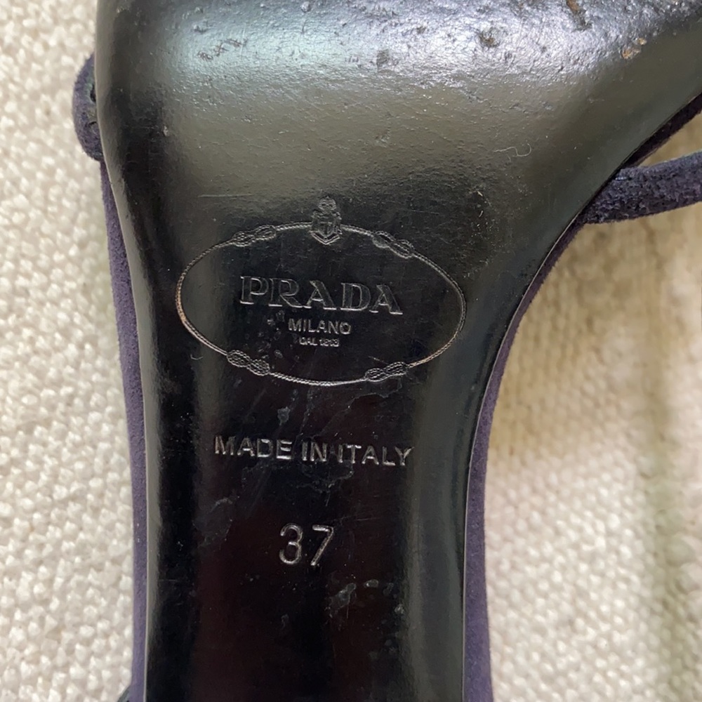 Prada Black Strappy Slingback Heeled Sandals - Picture 10 of 16